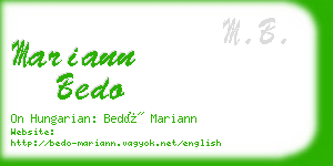 mariann bedo business card